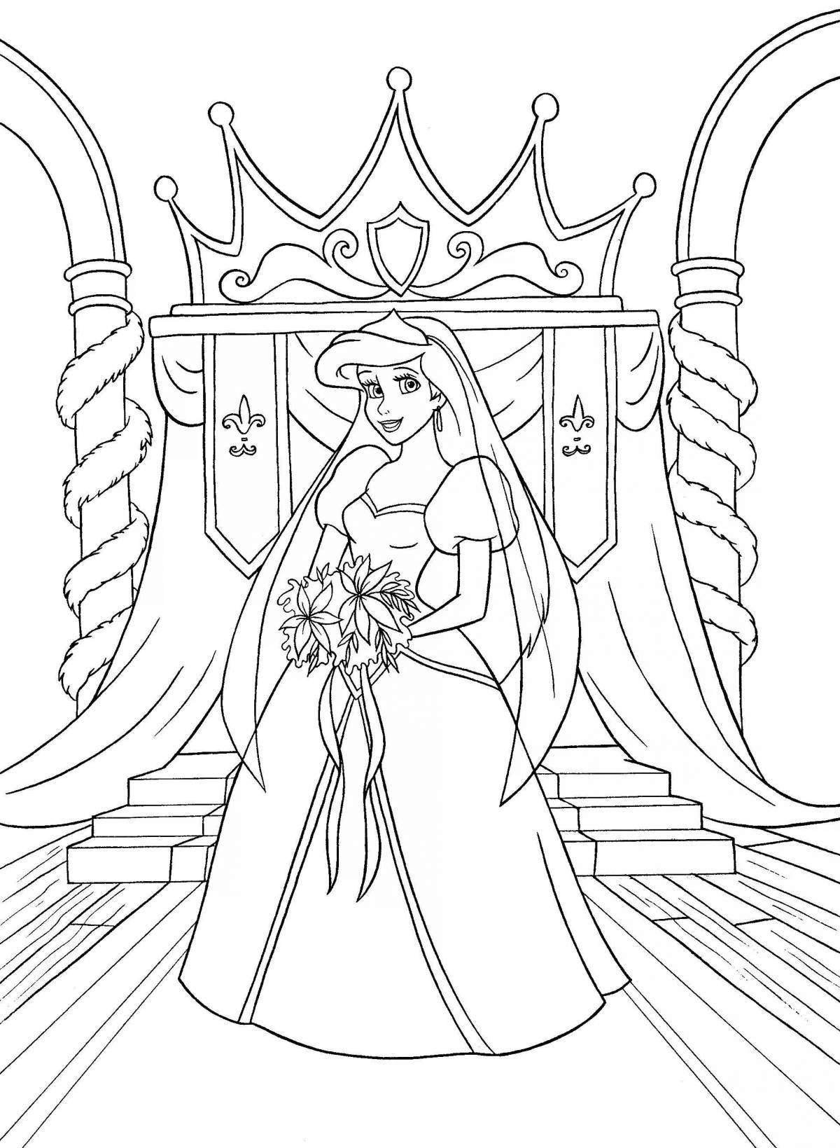Королевская раскраска для девочек замок принцессы
