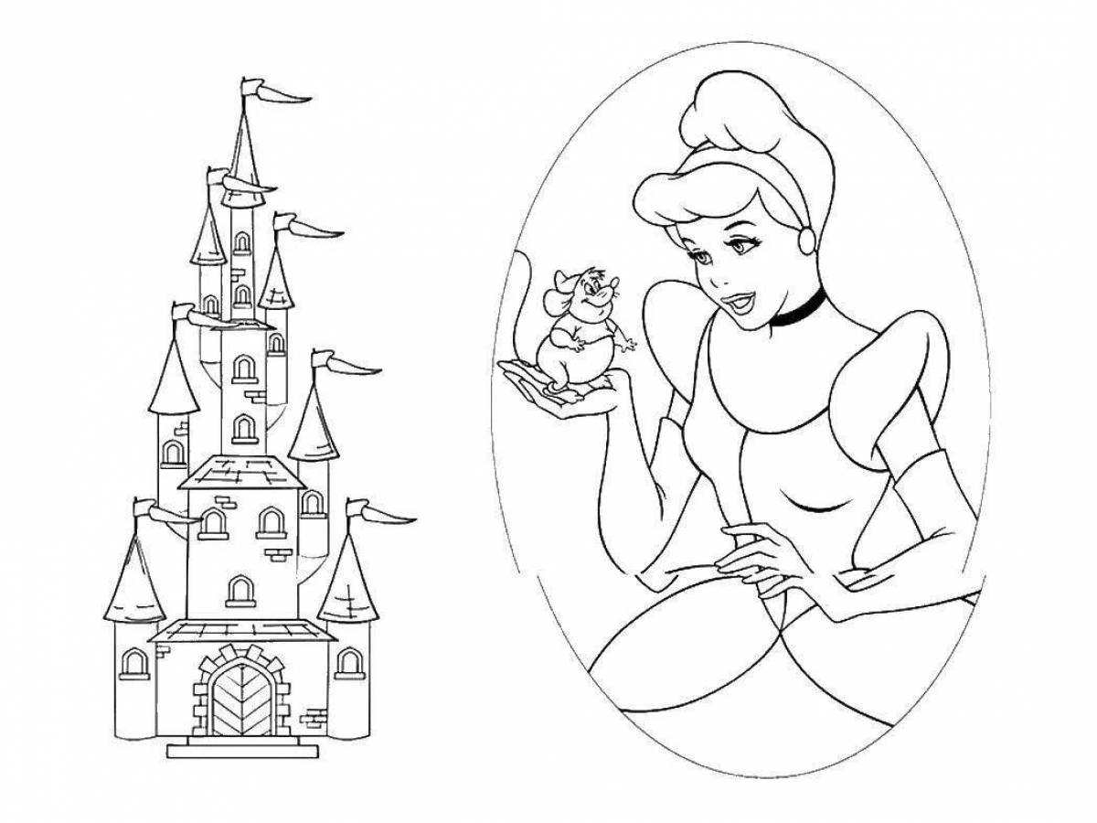 Dazzling coloring book for girls princess castle
