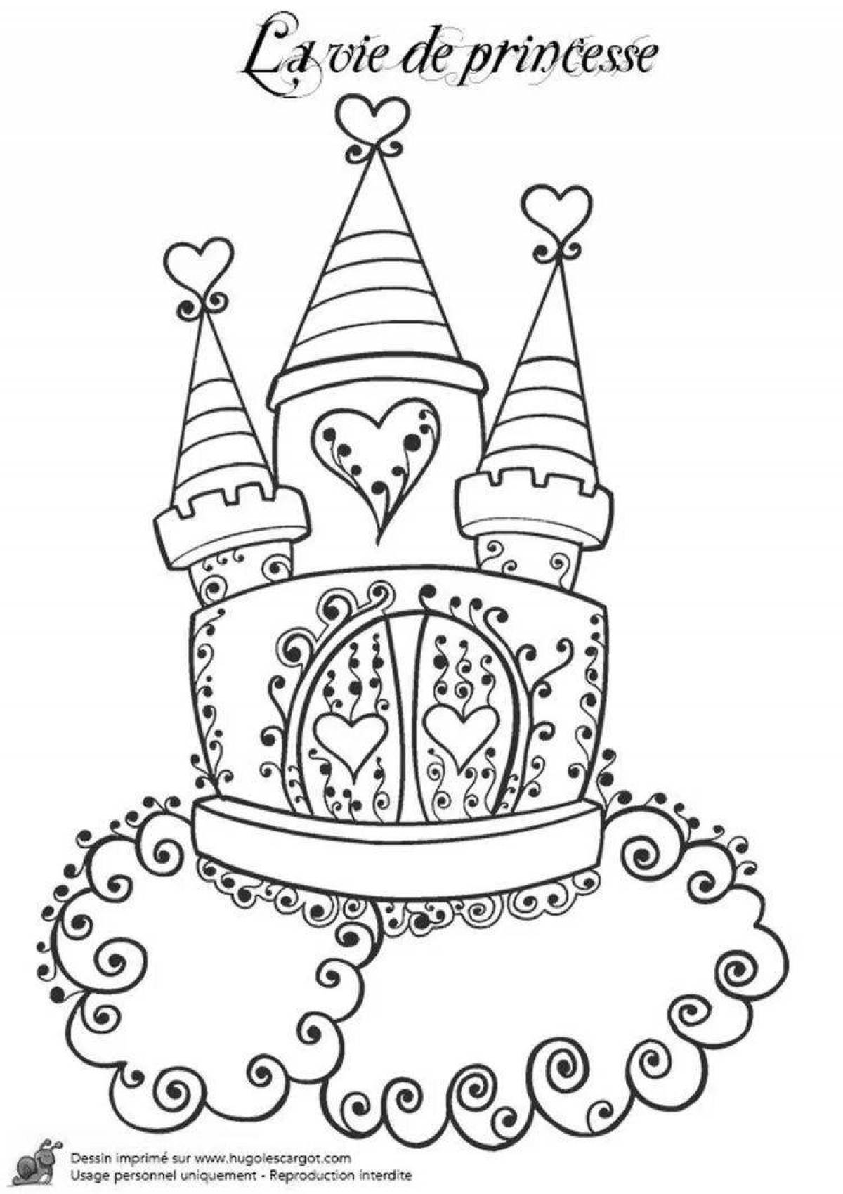 Дворцовая раскраска для девочек замок принцессы