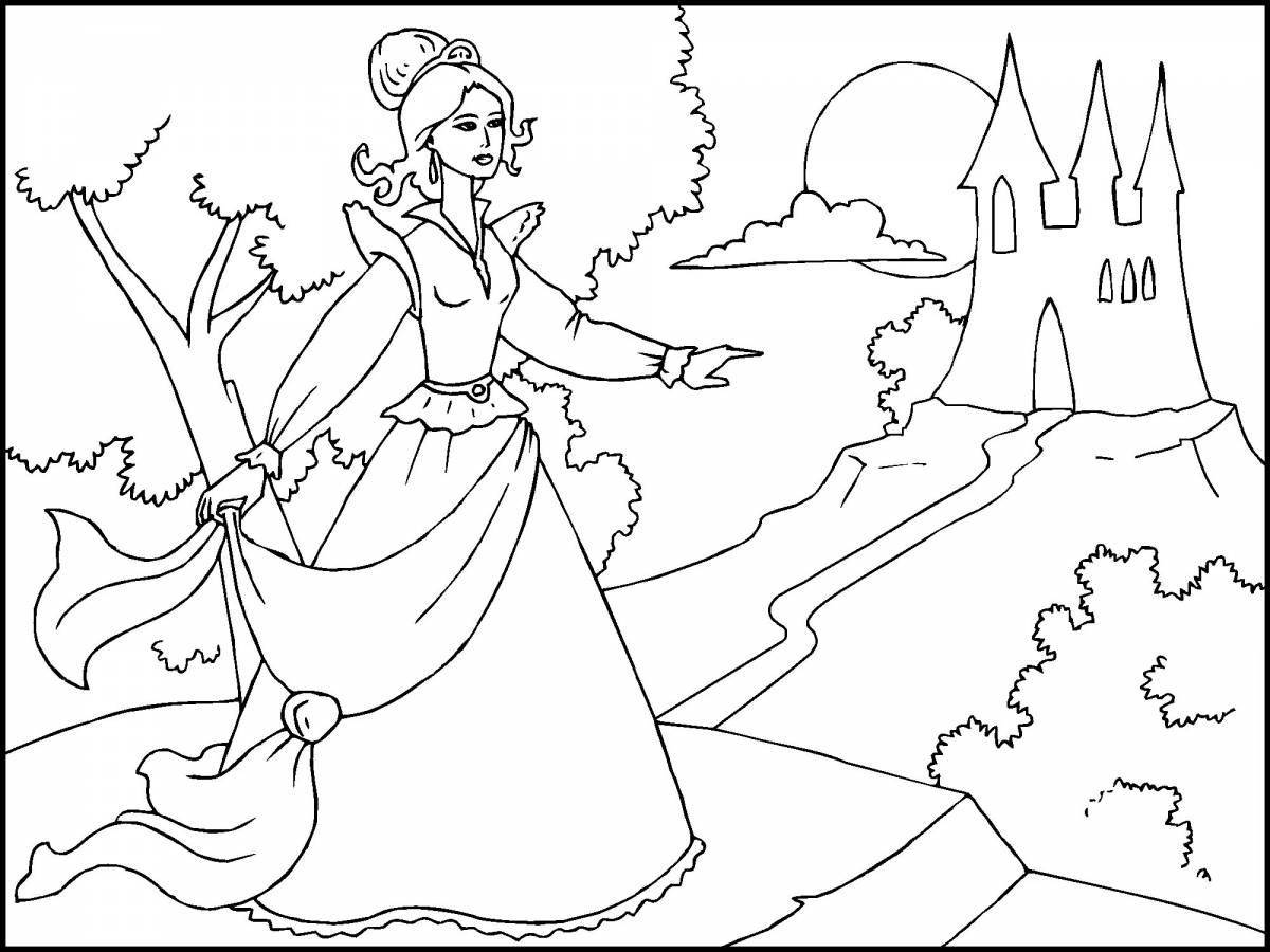 Princess castle coloring book for girls