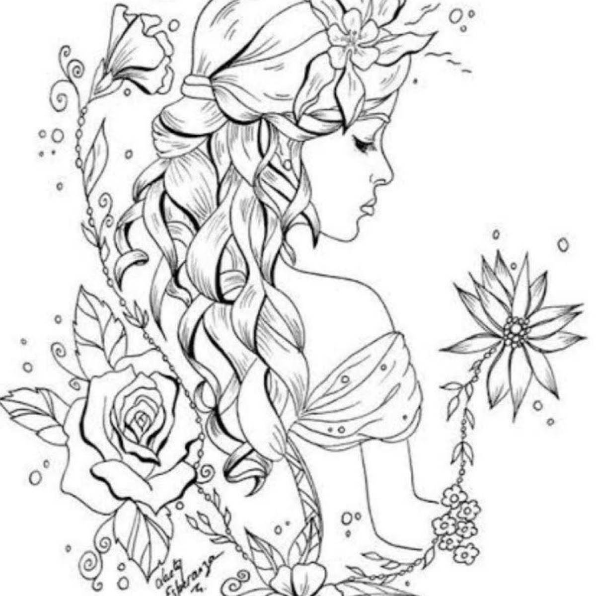 Adorable coloring page for graceful girls