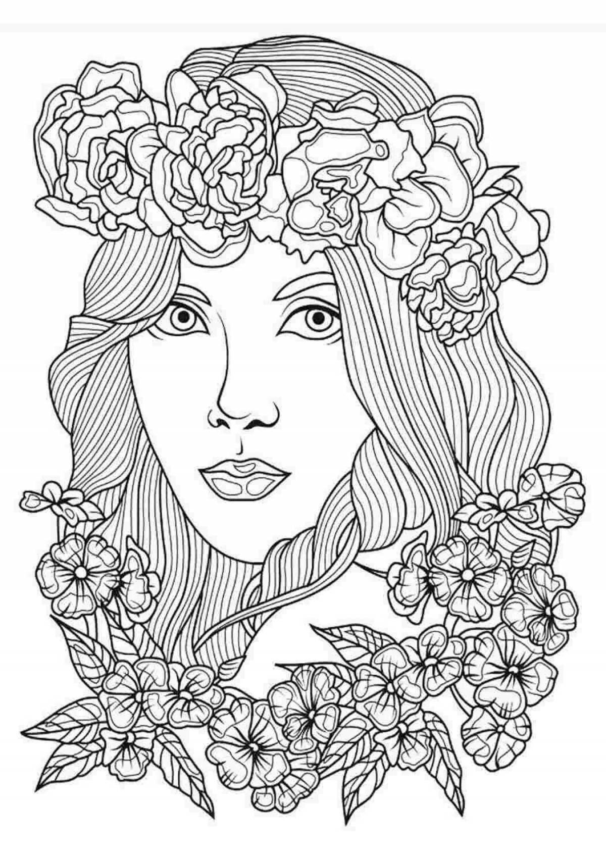 Shiny glamor girls coloring book