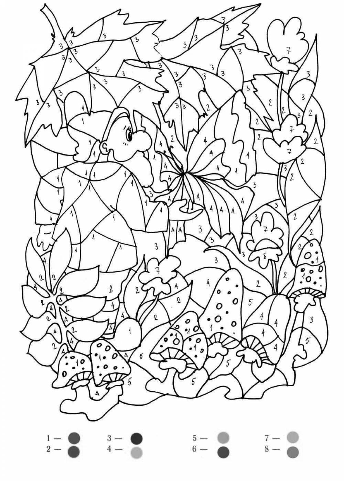 Color-explosion download by numbers coloring page