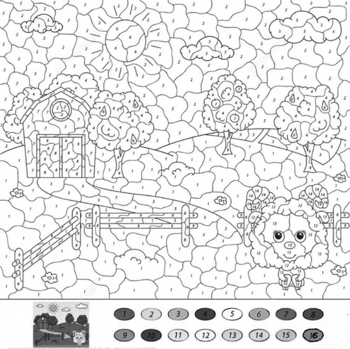 Color adorable download by number coloring book