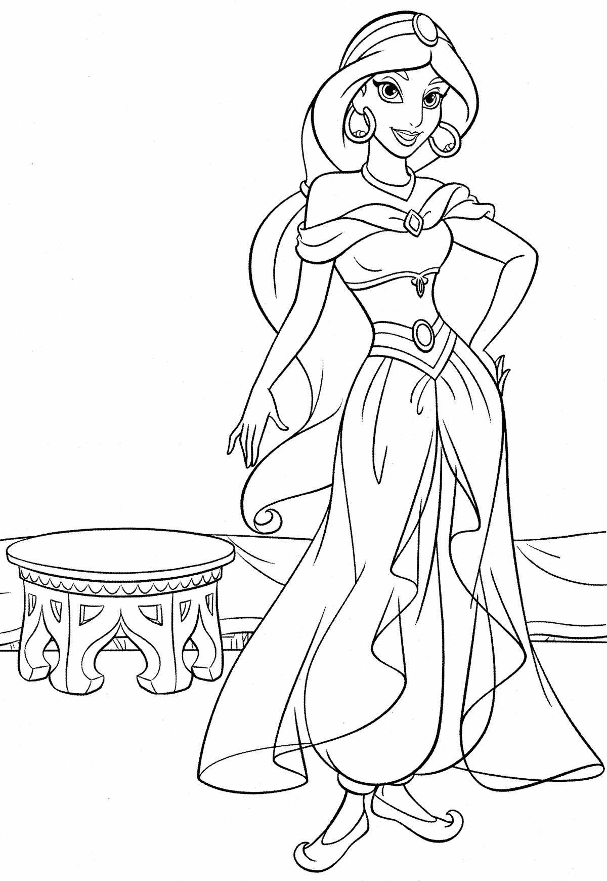 Glowing princess coloring pages