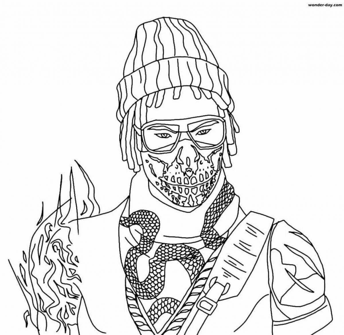 Colorful pro free fire weapon coloring page