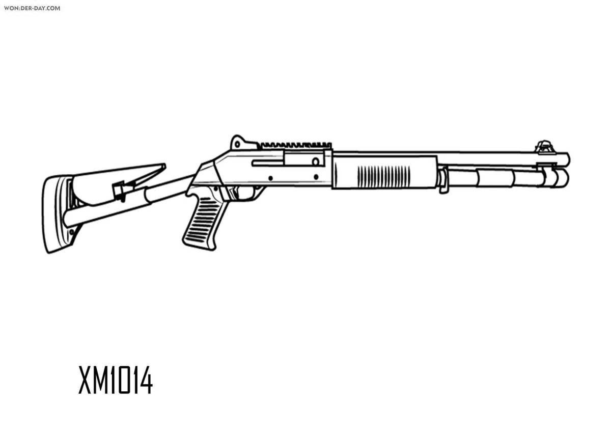 Dazzling pro free fire weapon coloring page