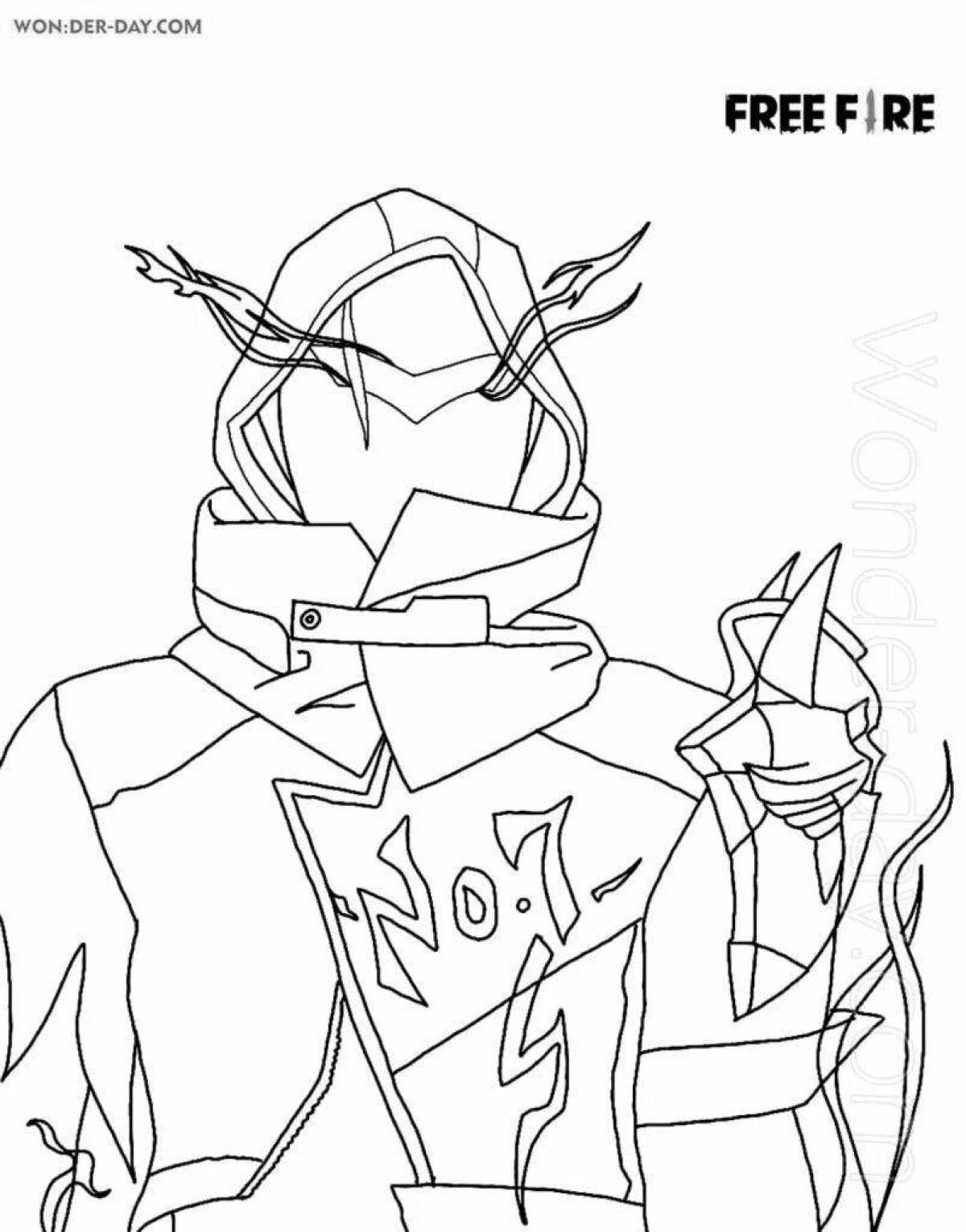 Luminous pro free fire weapon coloring page