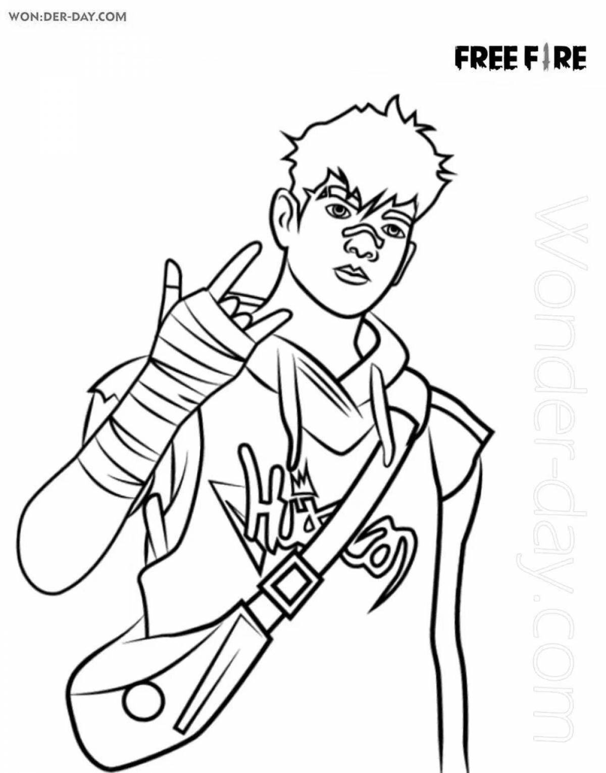 Exquisite weapon pro free fire coloring page