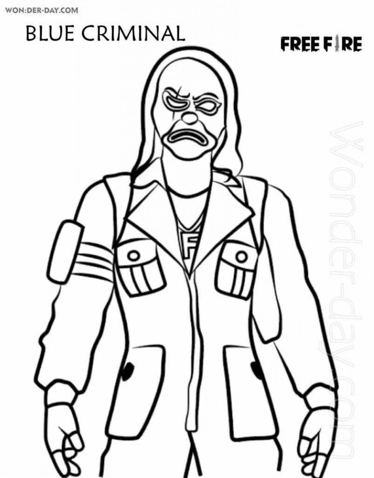 Charming pro free fire weapon coloring page