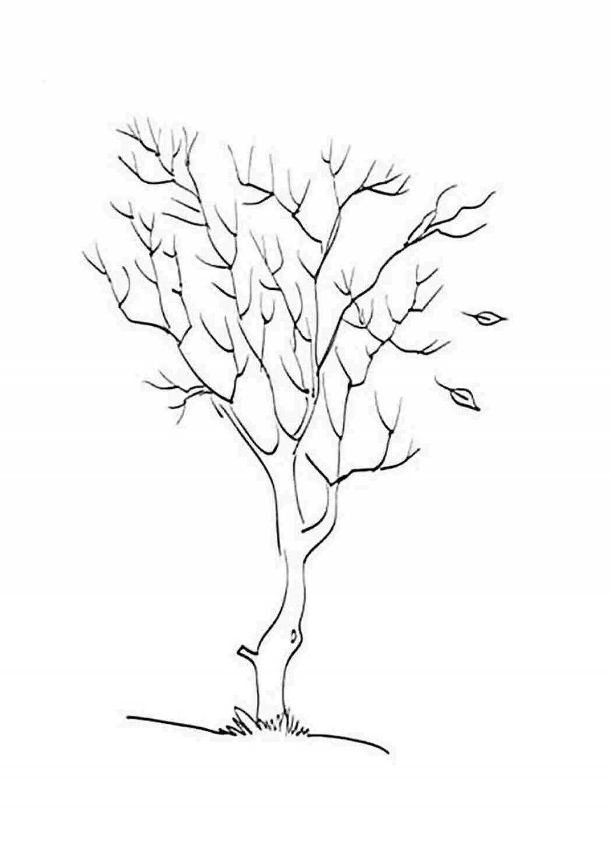 Large coloring tree without leaves outline