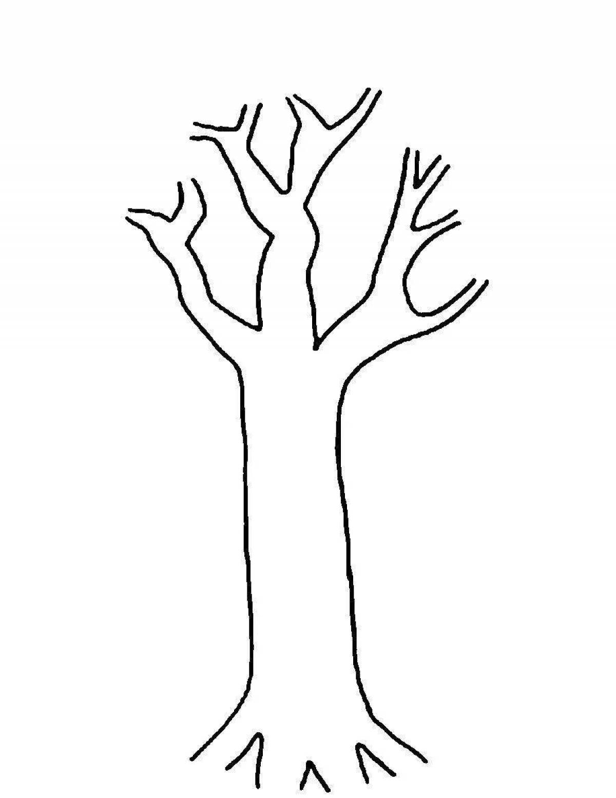 Coloring page majestic tree without leaves