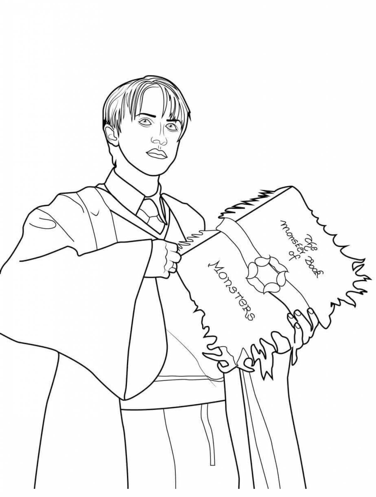 Attractive Draco Malfoy spiral coloring page
