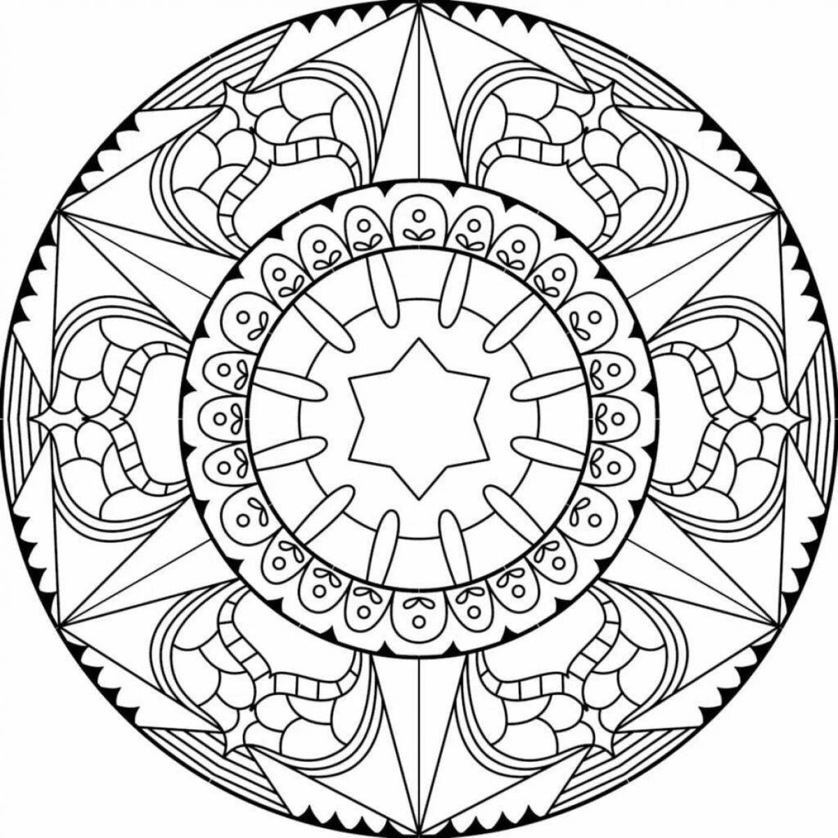 Awesome coloring mandala of wealth and prosperity