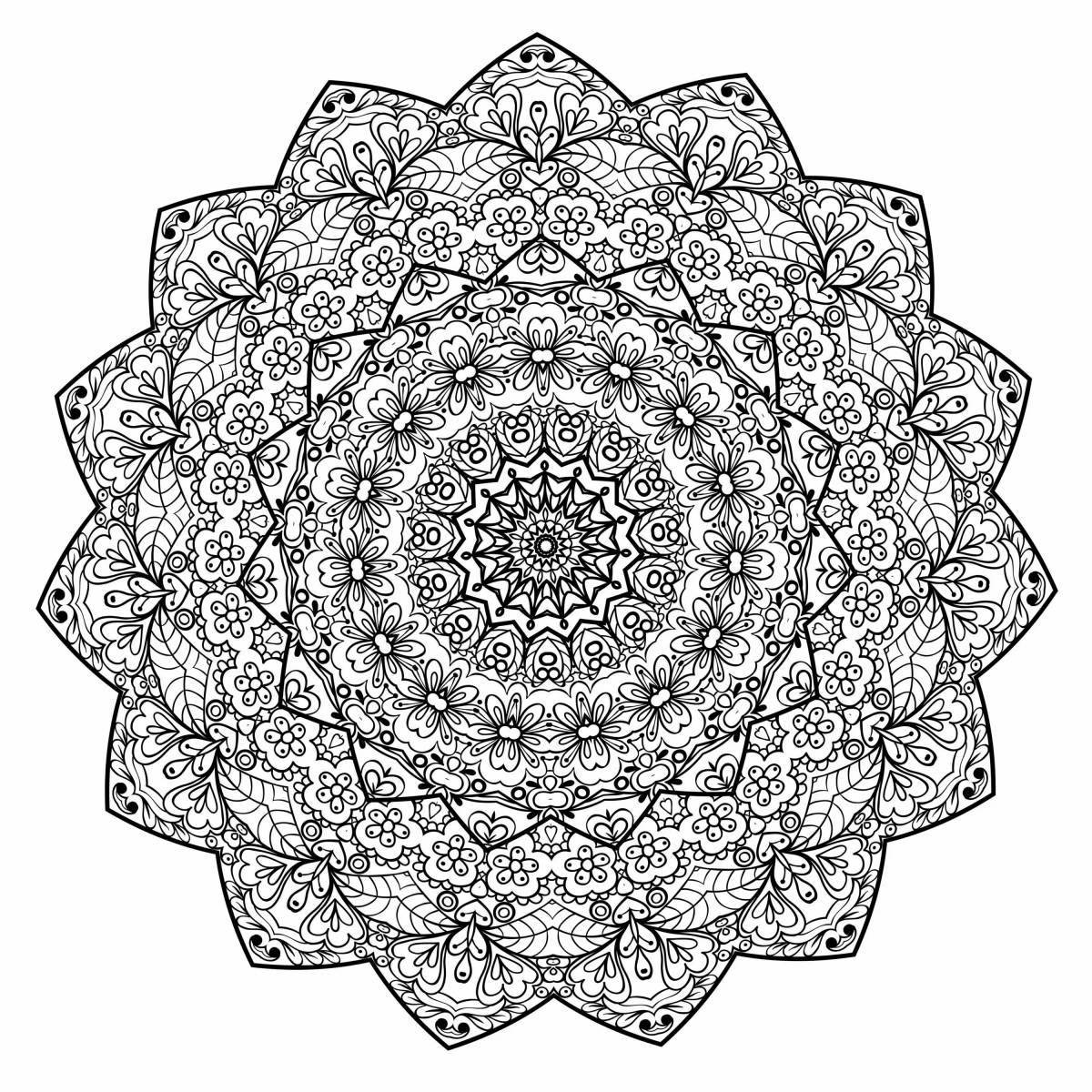 Photo Glitter coloring mandala of wealth and prosperity