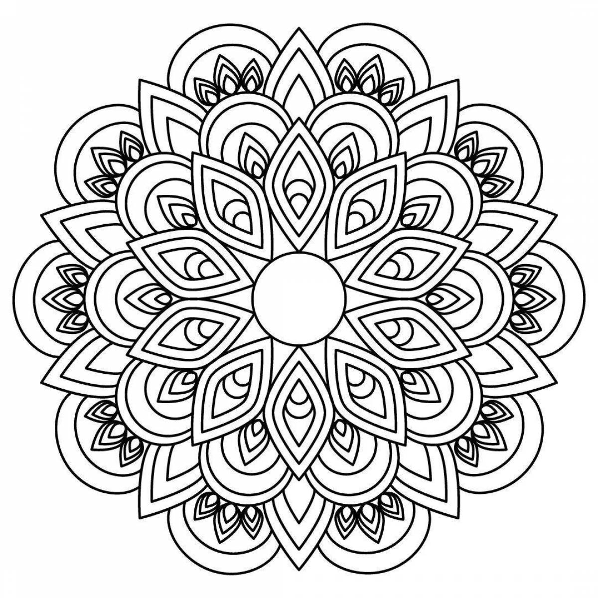 Photo Violent coloring mandala of wealth and prosperity