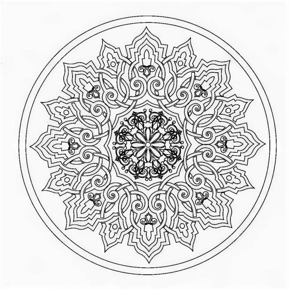 Grand coloring mandala of wealth and prosperity