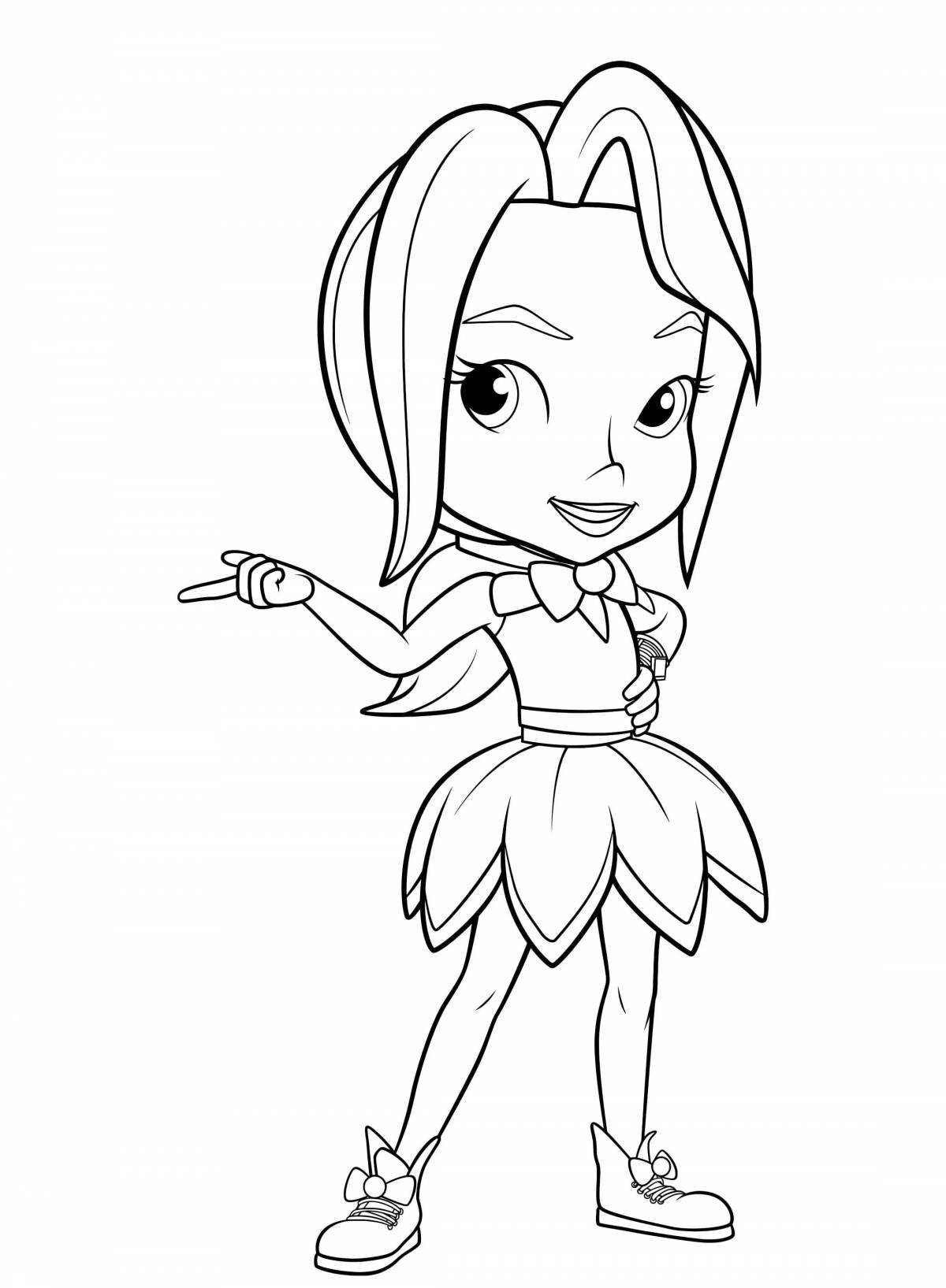 Magic coloring fairy cartoon