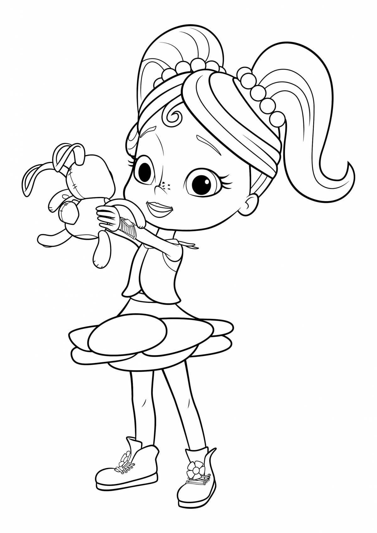 Playful coloring fairy tale cartoon