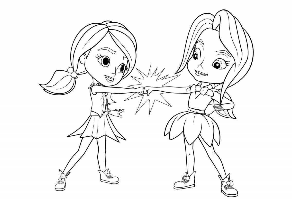 Radiant coloring page fairy cartoon