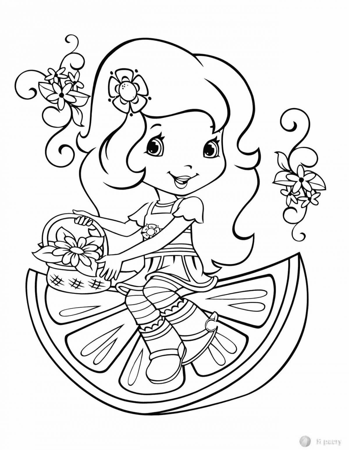 Colorful cartoon fairy coloring book