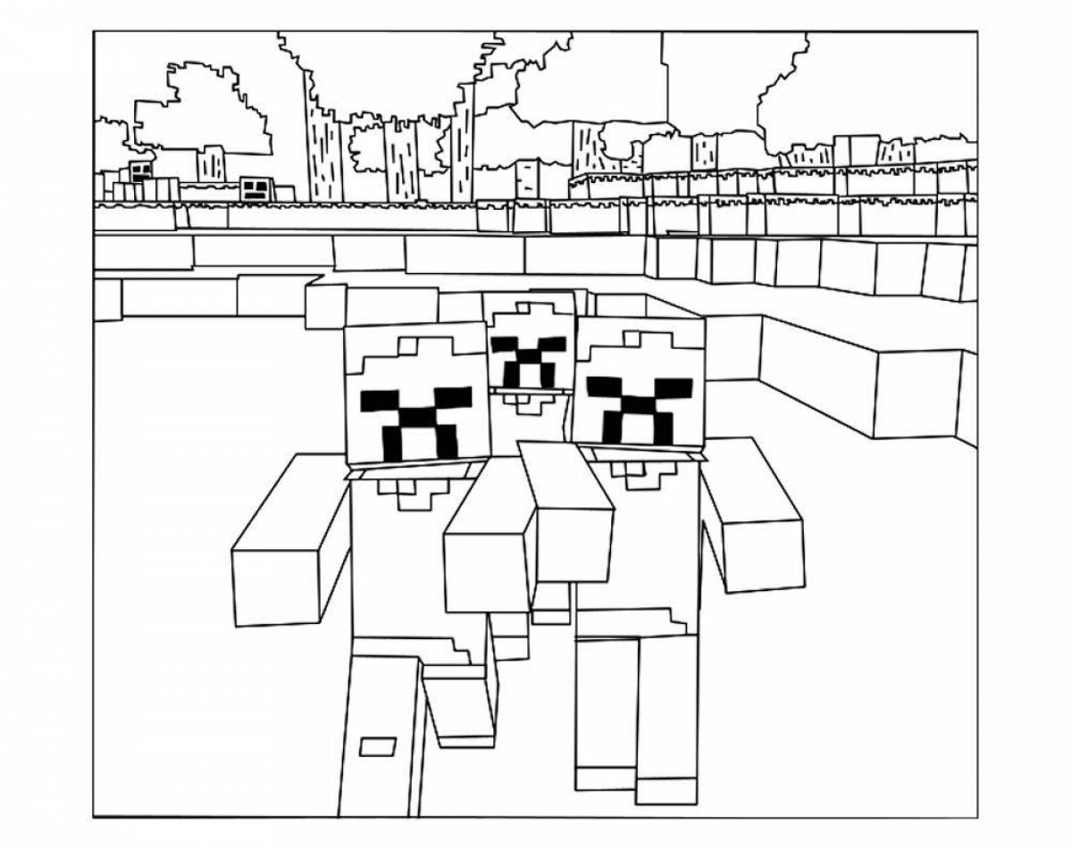 Exciting minecraft cool coloring for boys
