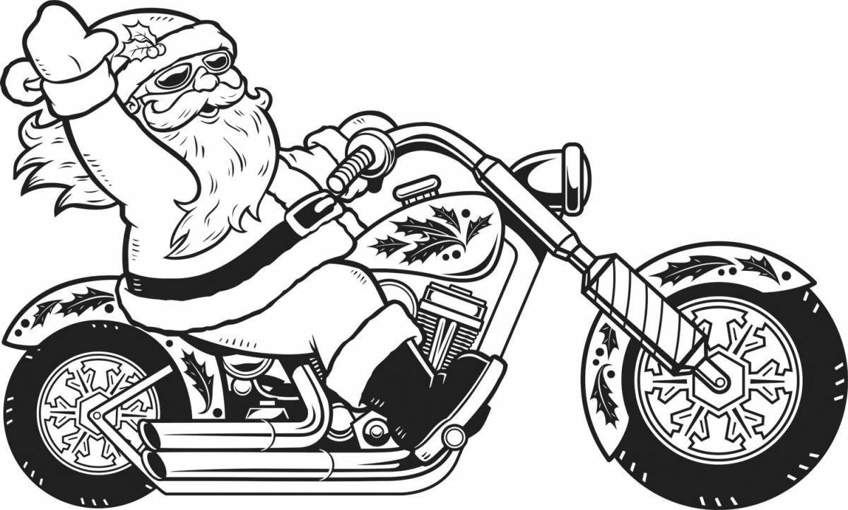 Festive Santa Claus by car