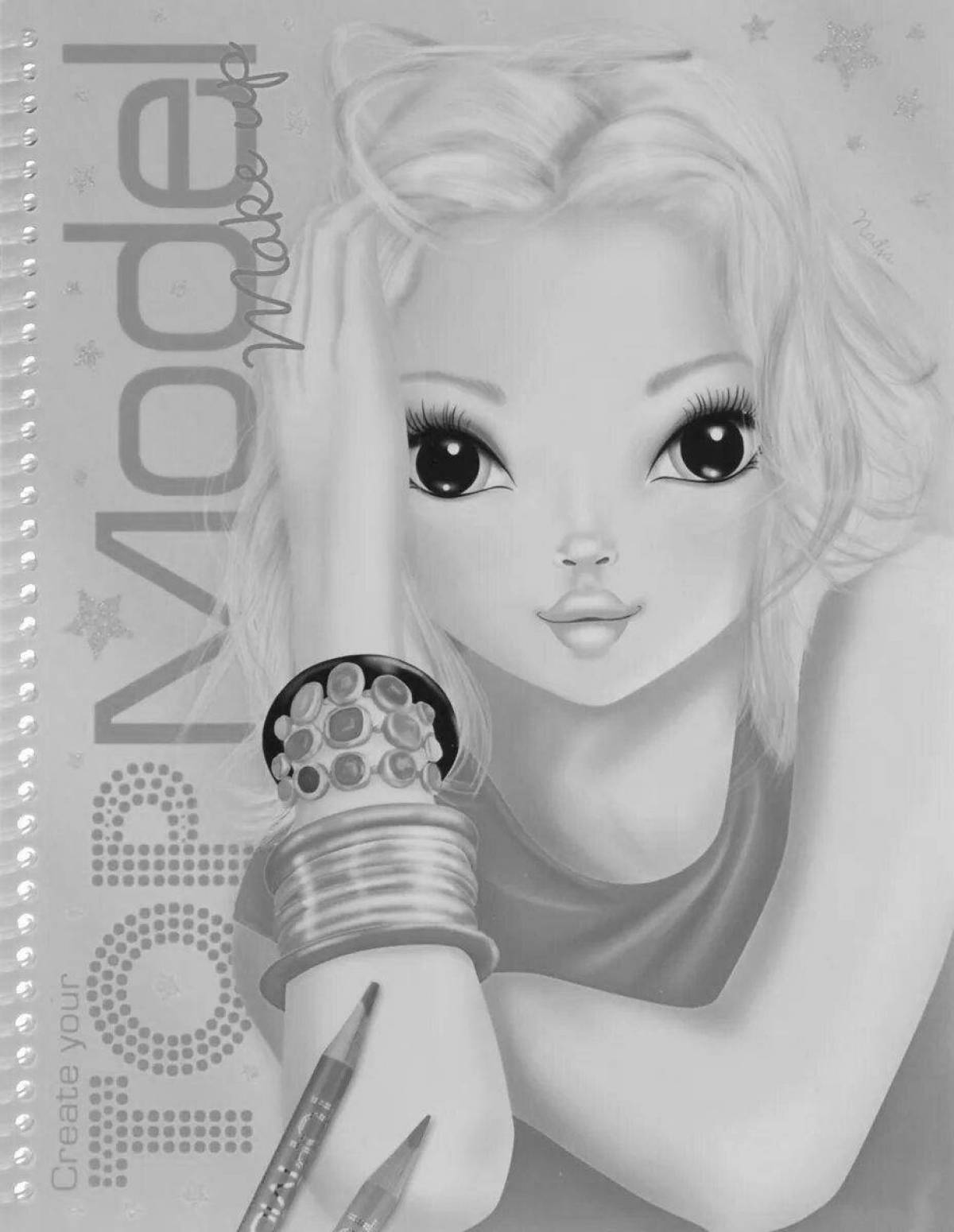 Gorgeous Top Model magazine coloring page
