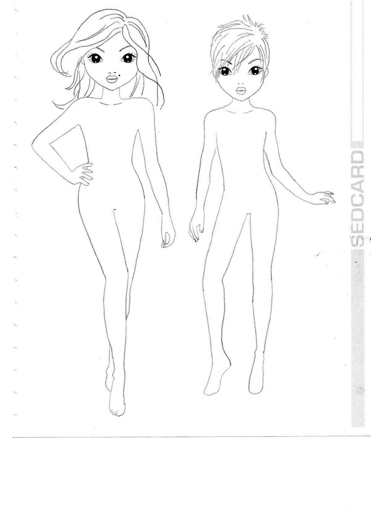 Poised top model magazine coloring page