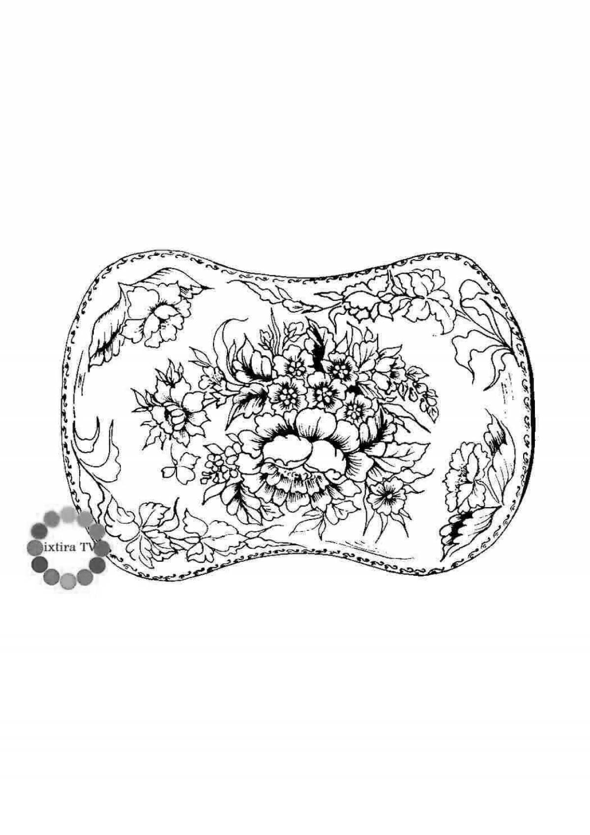 Exquisite Zhostovo painting on metal