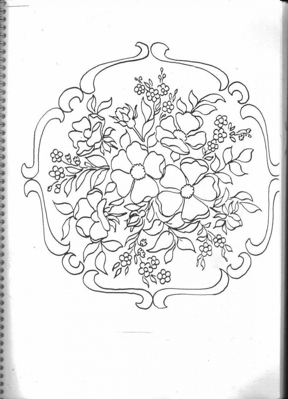 Large Zhhostovo painting on metal