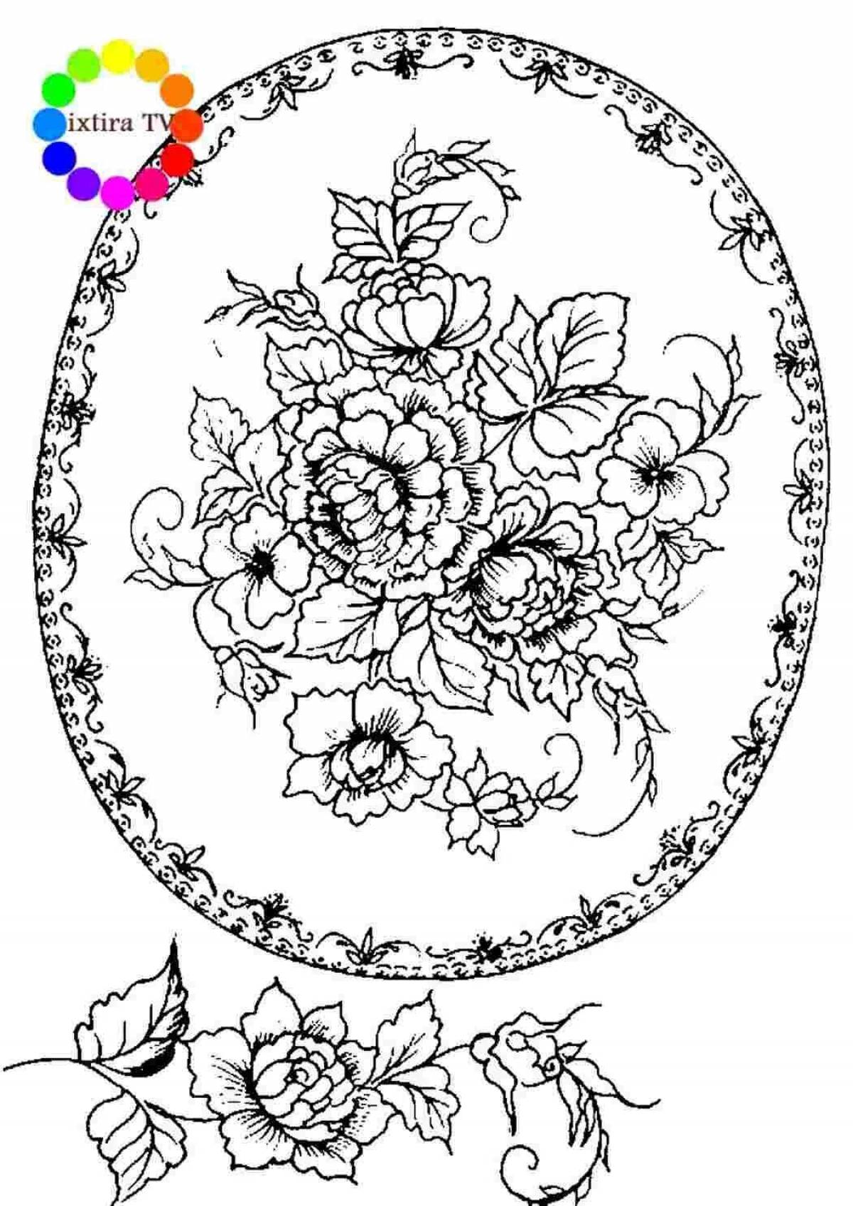 Poetic Zhhostovo painting on metal