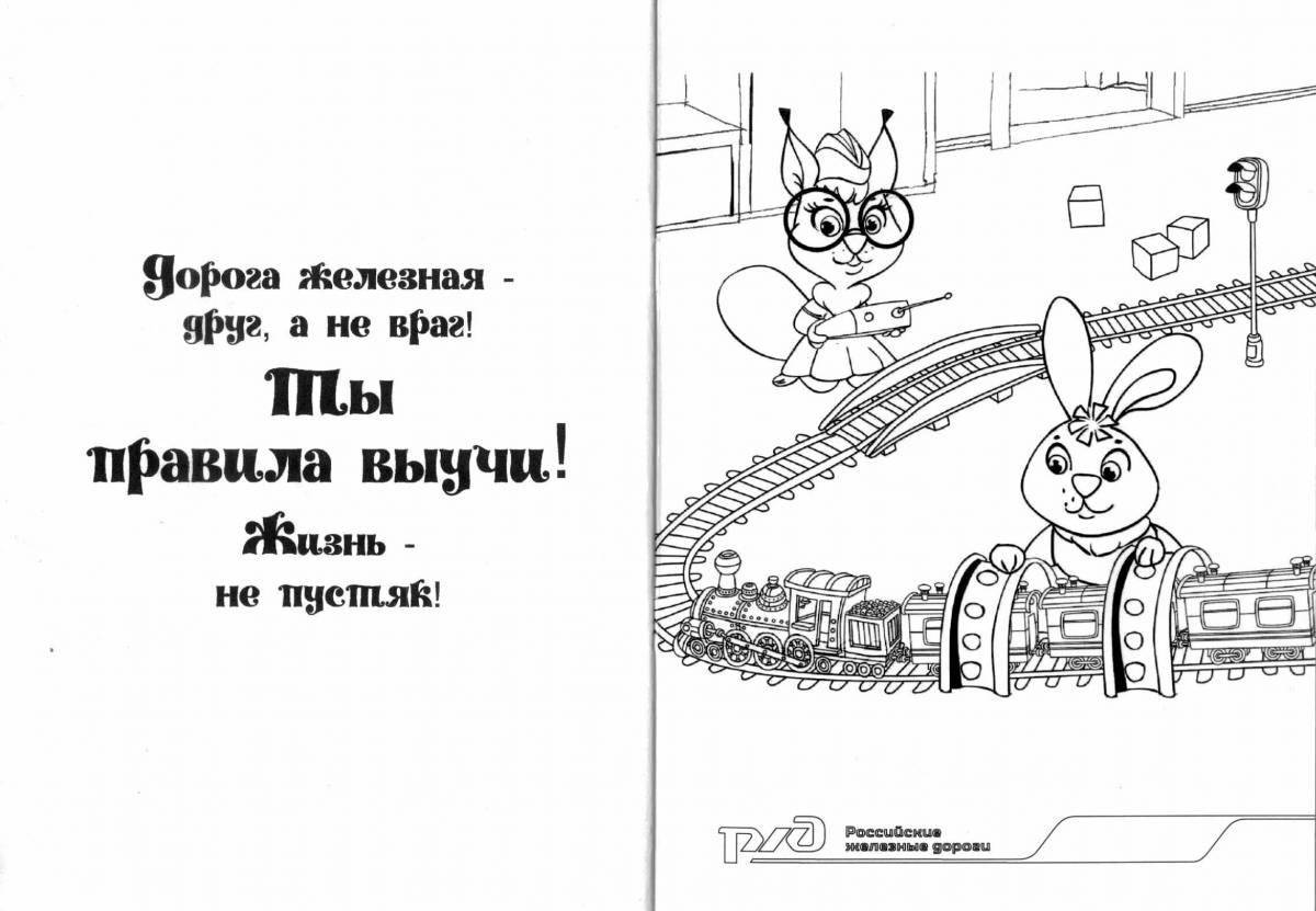 Coloring page of railroad safety