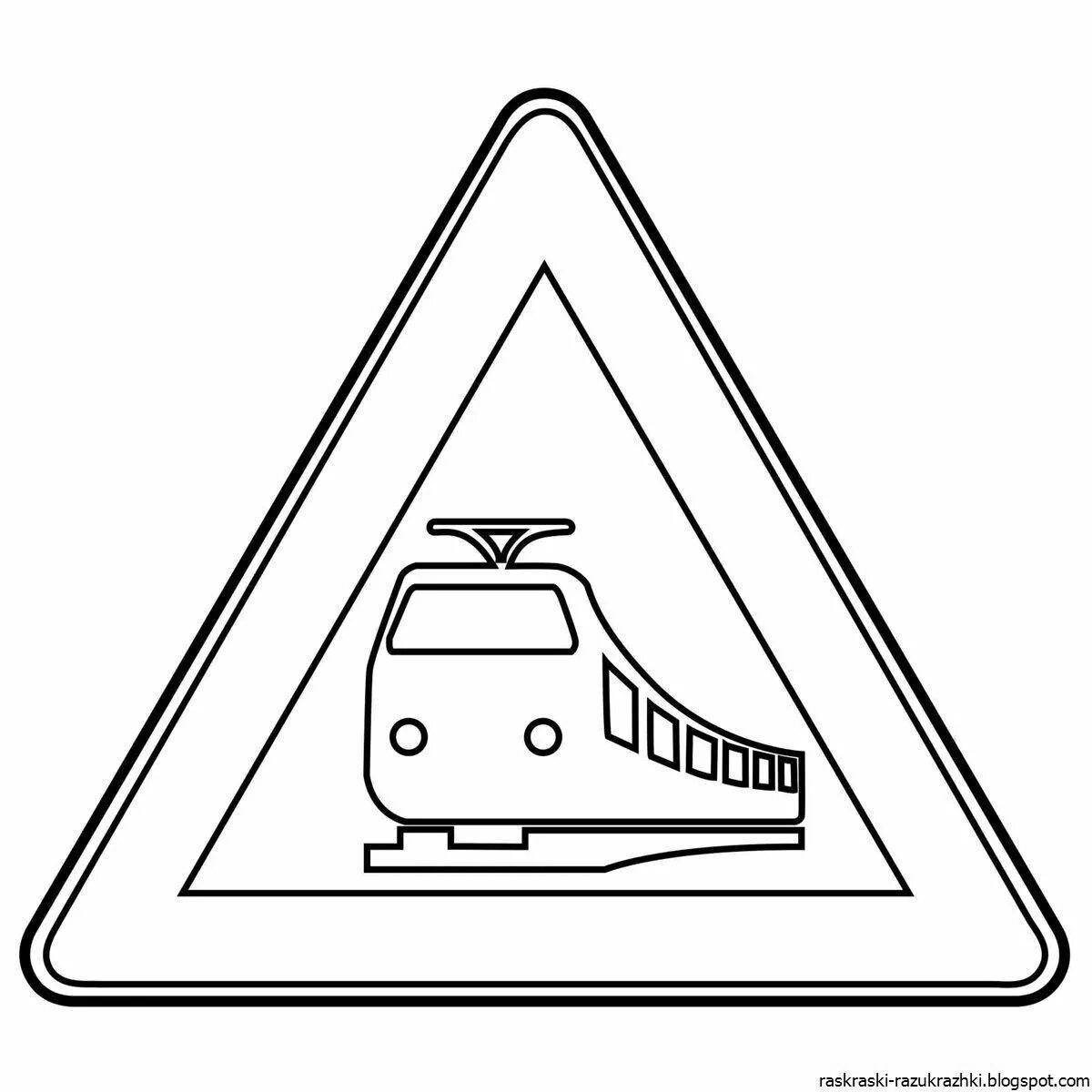 Funny railroad safety coloring page