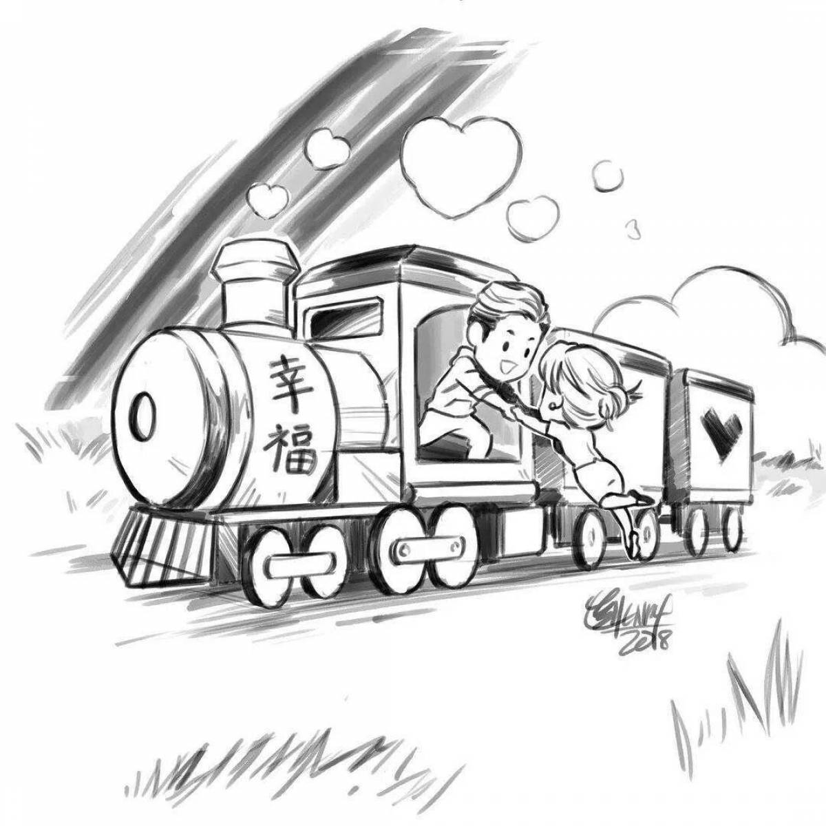 Coloring page adorable railroad safety