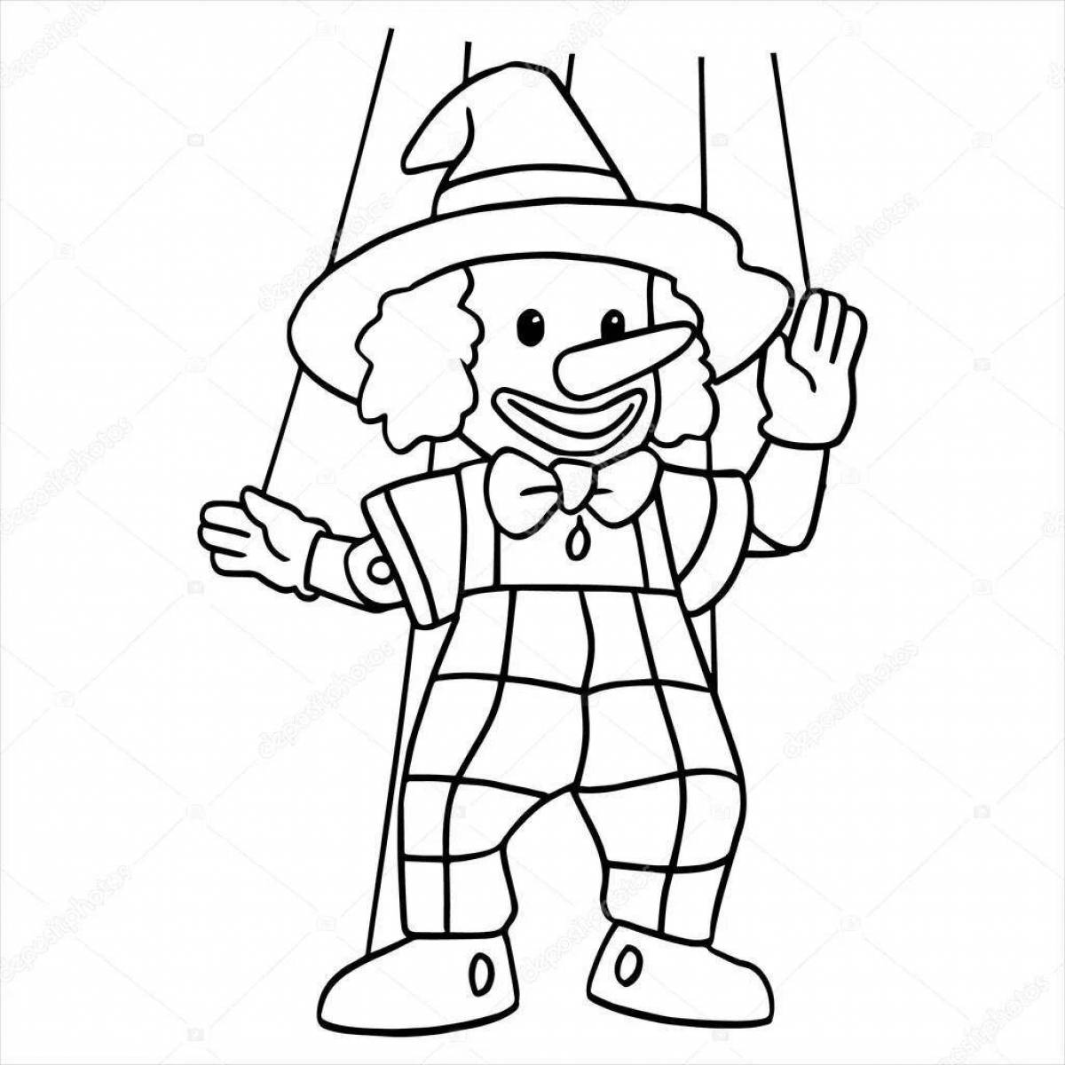 Coloring page bright puppet theater