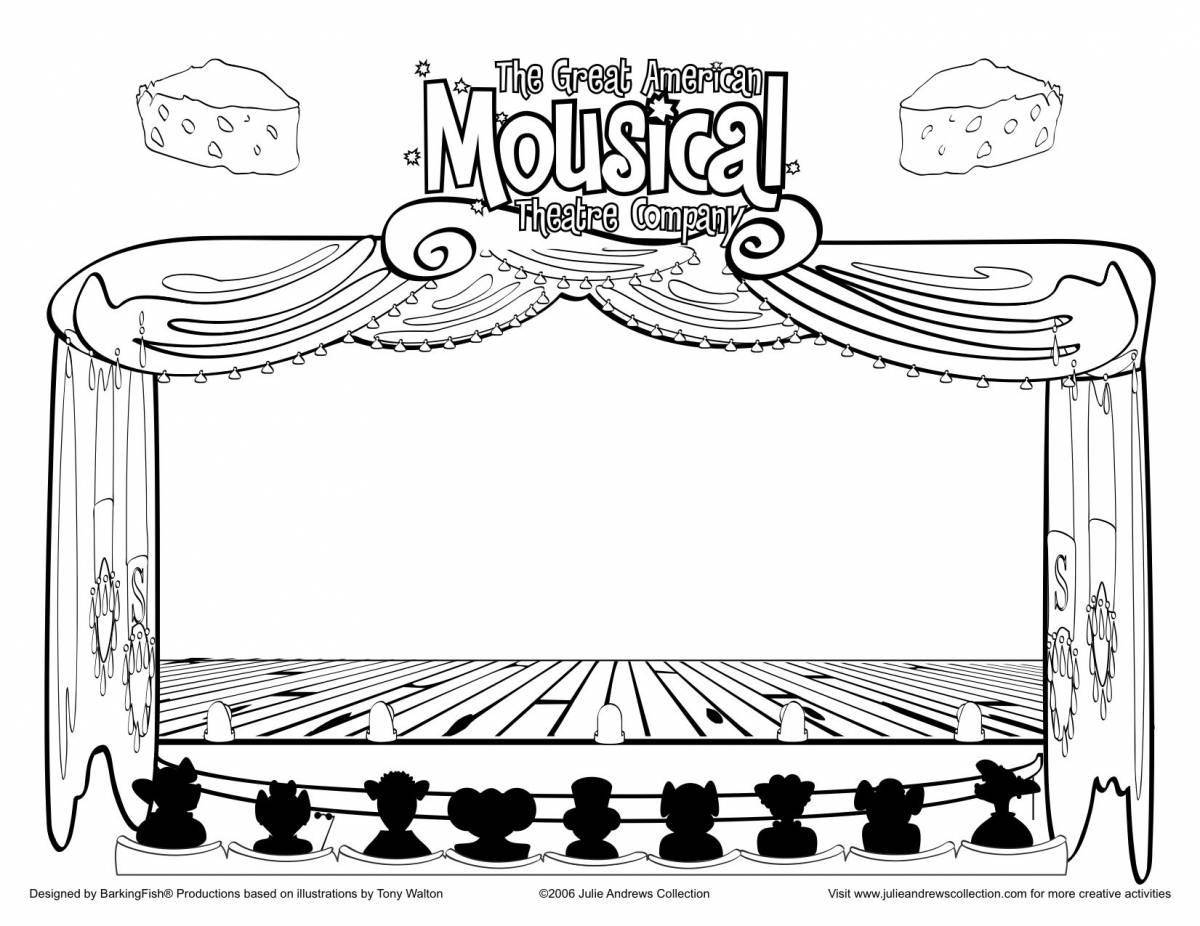 Coloring page charming puppet theater