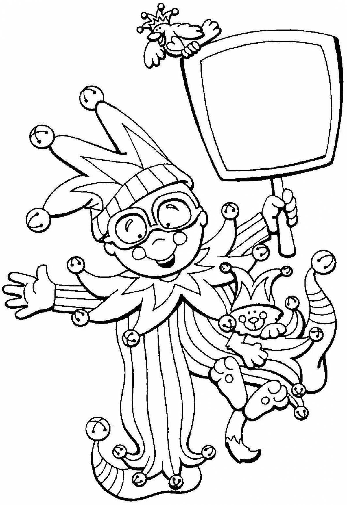 Coloring page beautiful puppet theater