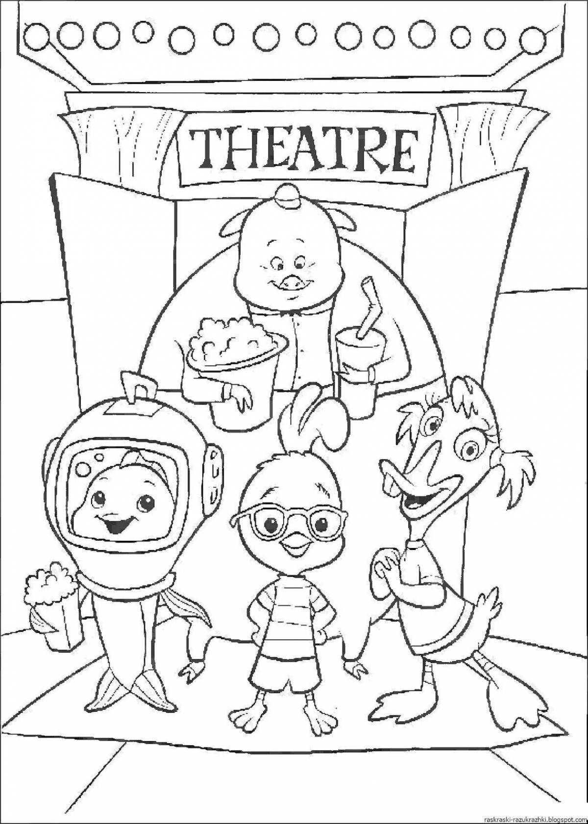 Coloring book outstanding puppet theater
