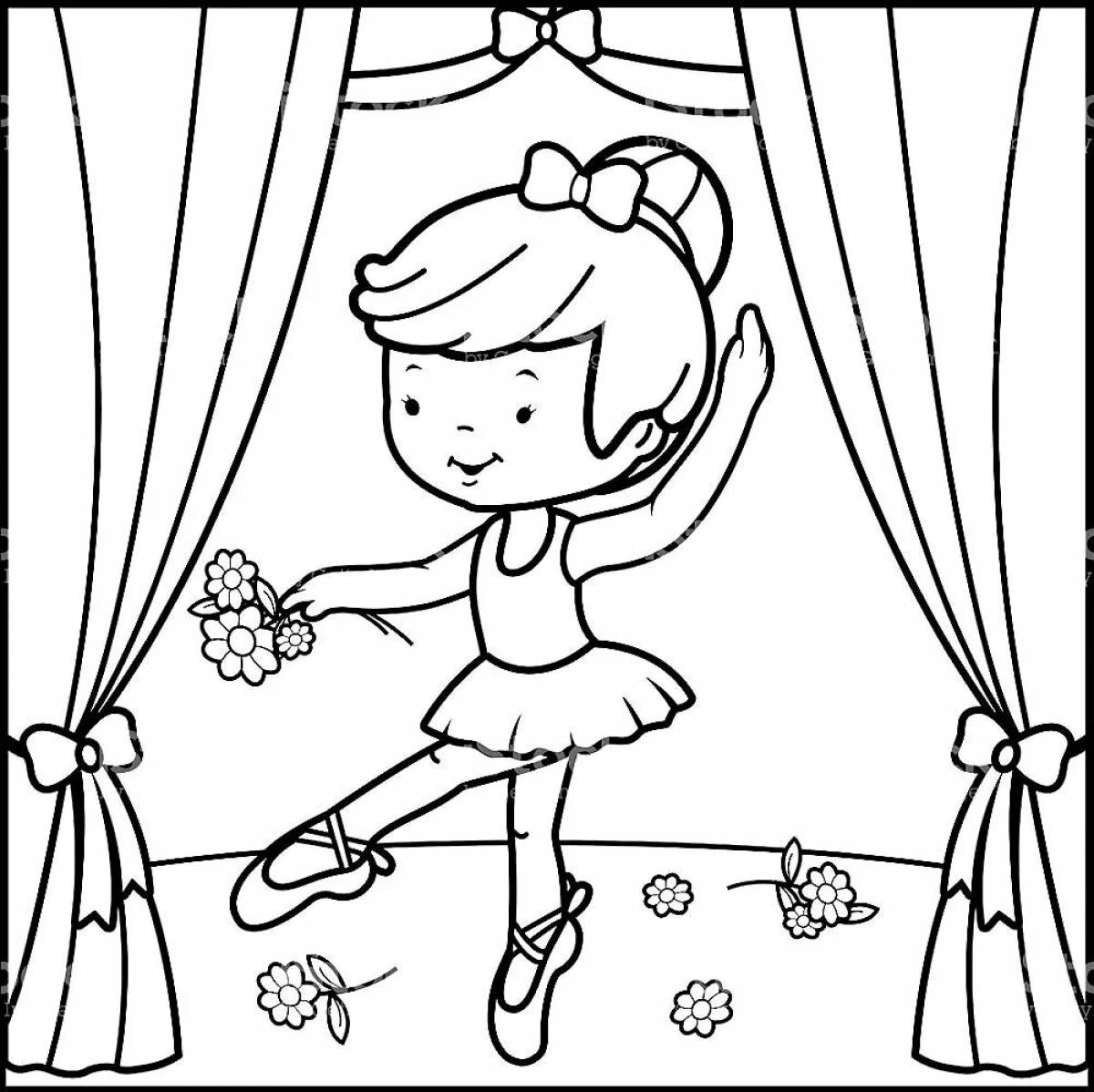 Coloring page shining puppet theater