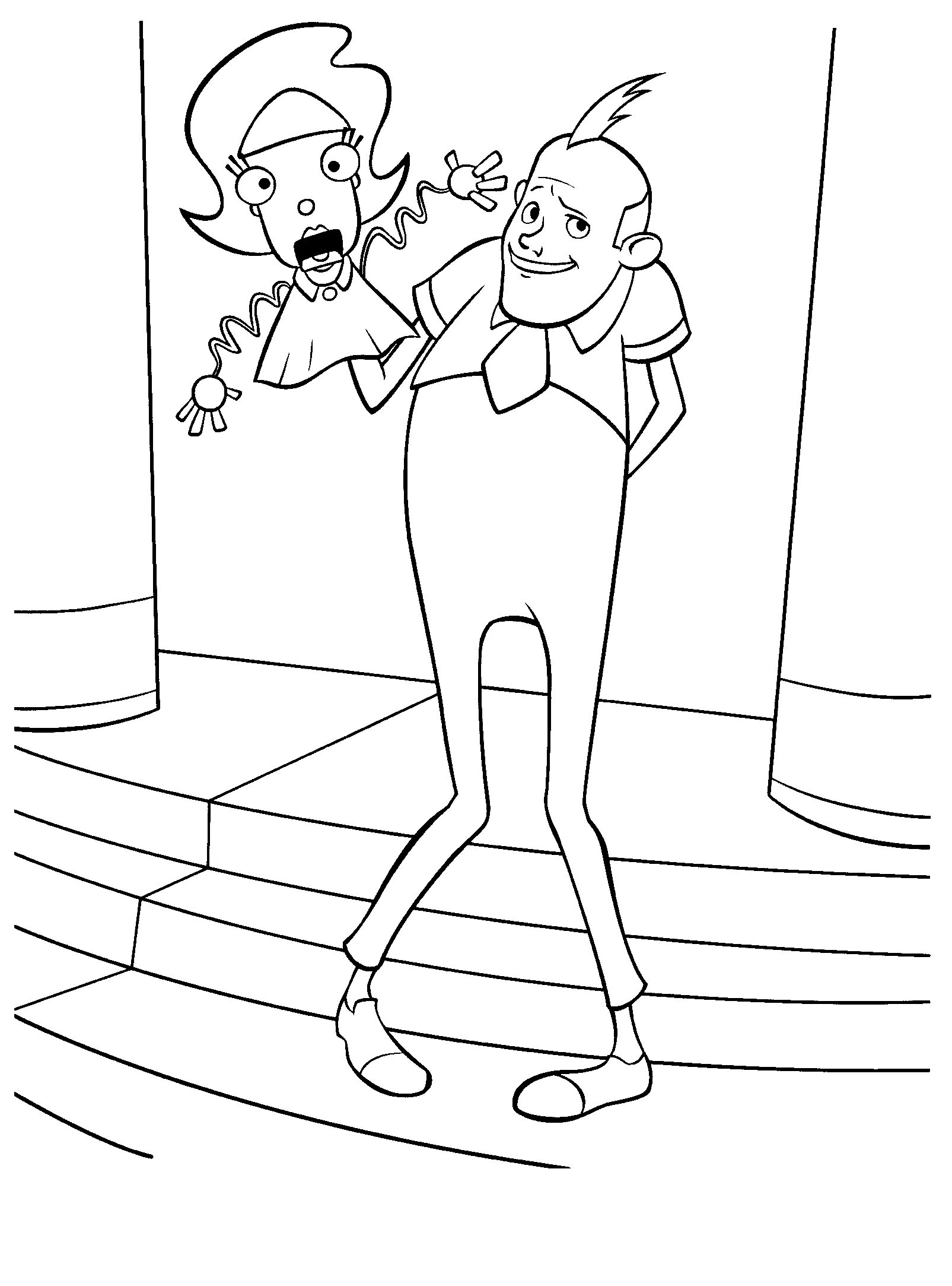 Sparkly puppet show coloring page