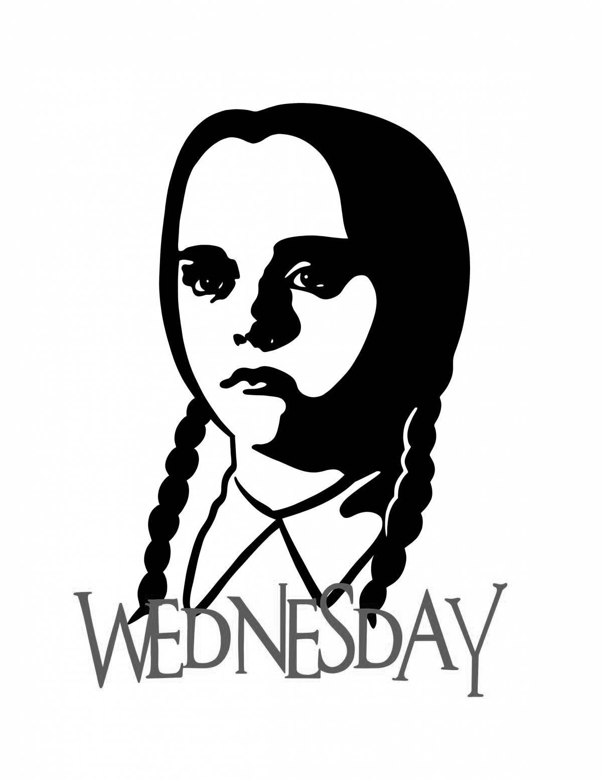 Wednesday addams fascinating coloring page