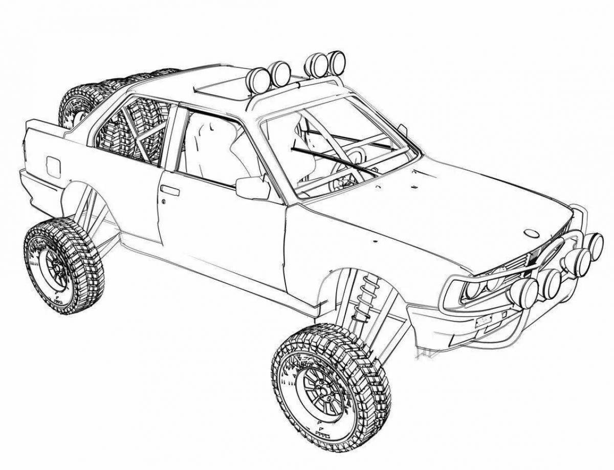 Intricate remote-controlled car coloring book