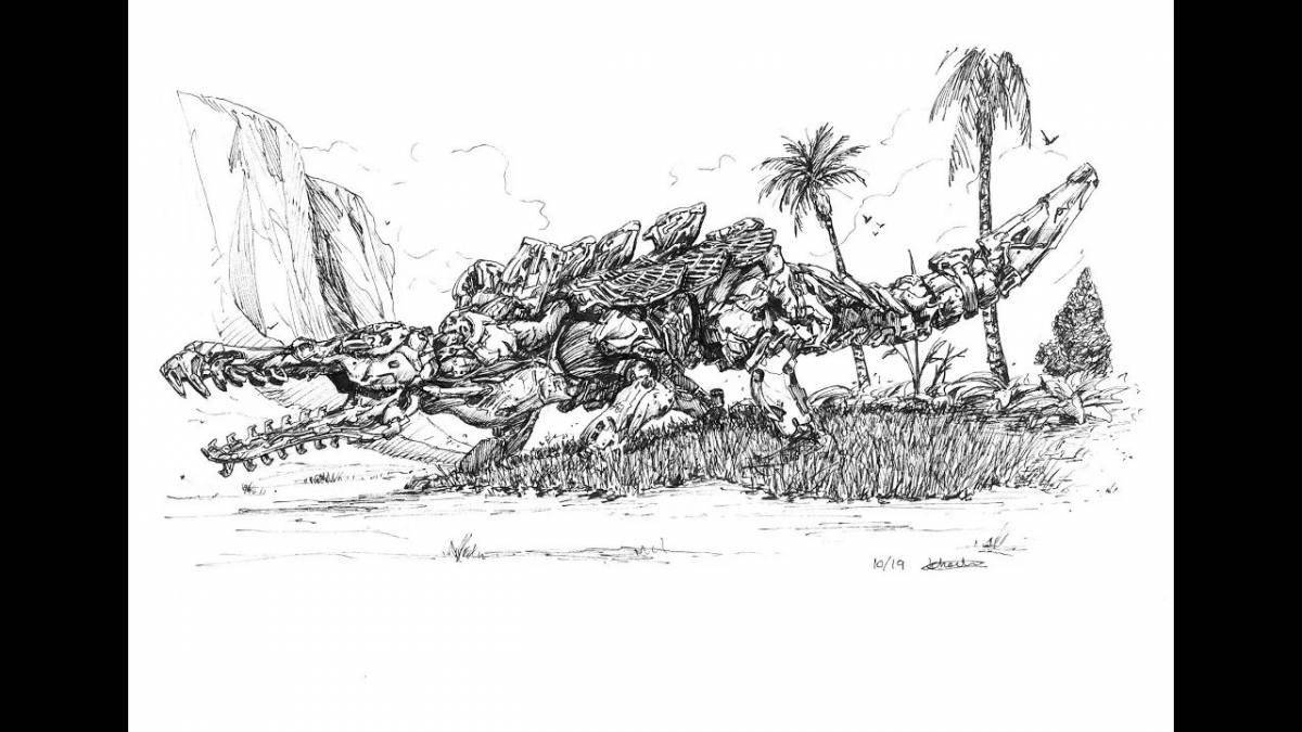 Photo Glorious front horizon forbidden west coloring page