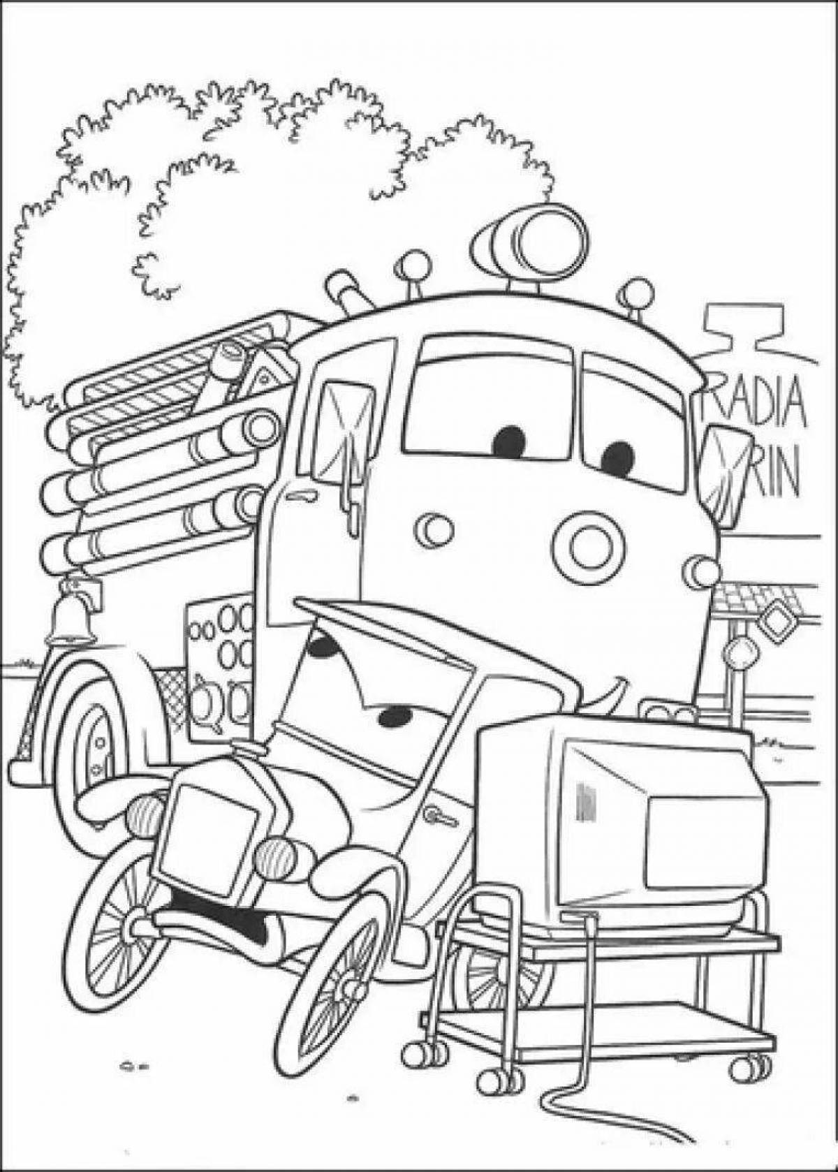 Ray and fire patrol interacting coloring page