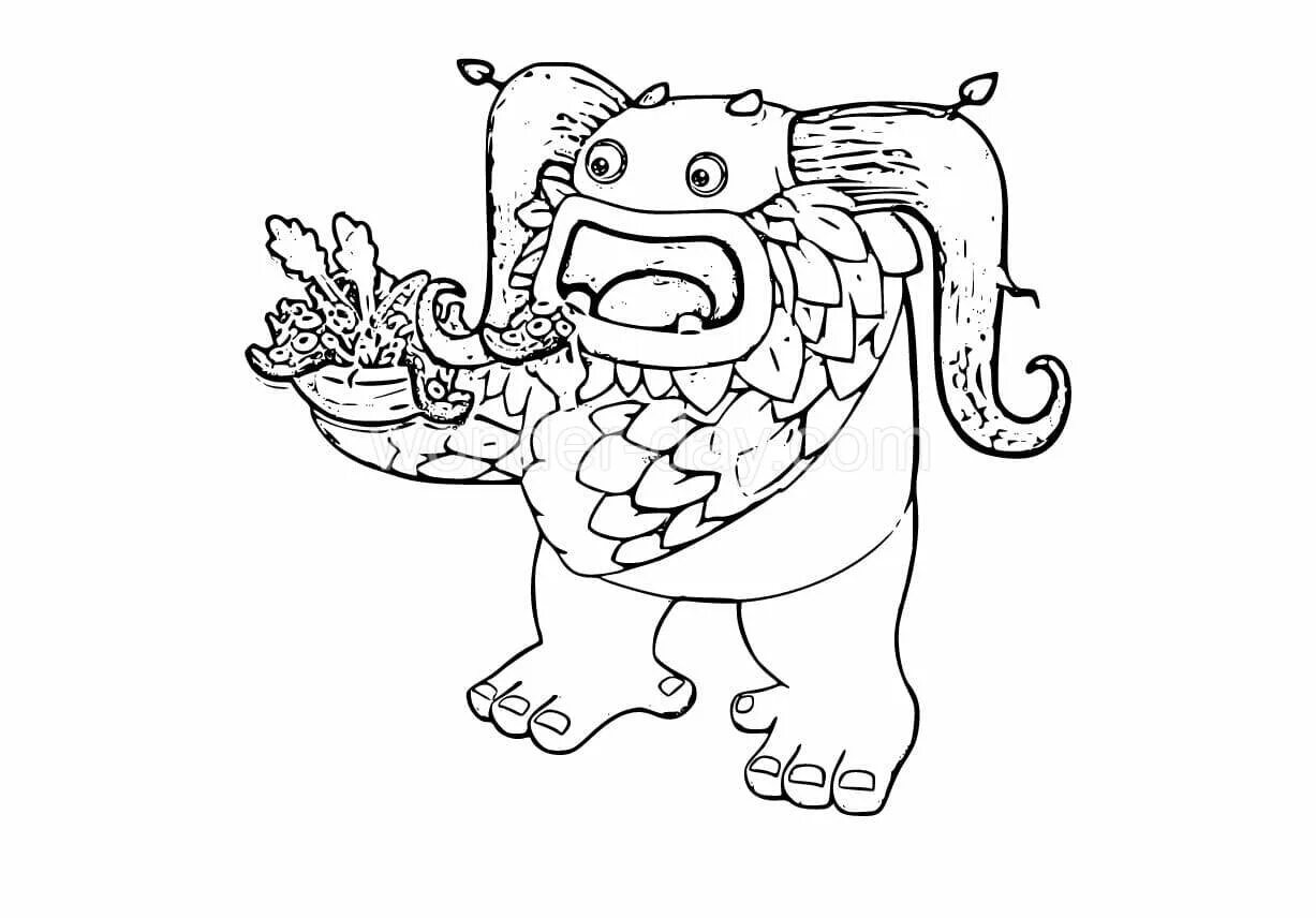 Coloring page glowing my singing monsters