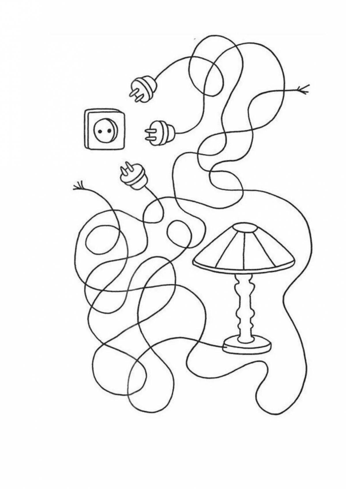 Игровое упражнение зажги лампу. Задания для дошкольников. Задание для детей Перепутанные линии. Задания для дошкольников Лабиринт. Логические игры для дошкольников.