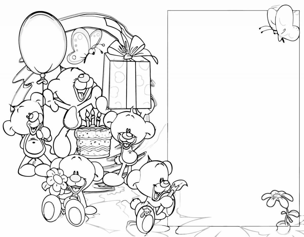 Blooming little sister's birthday coloring page