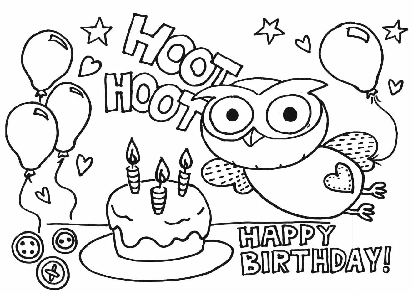 Coloring page dazzling little sister for birthday
