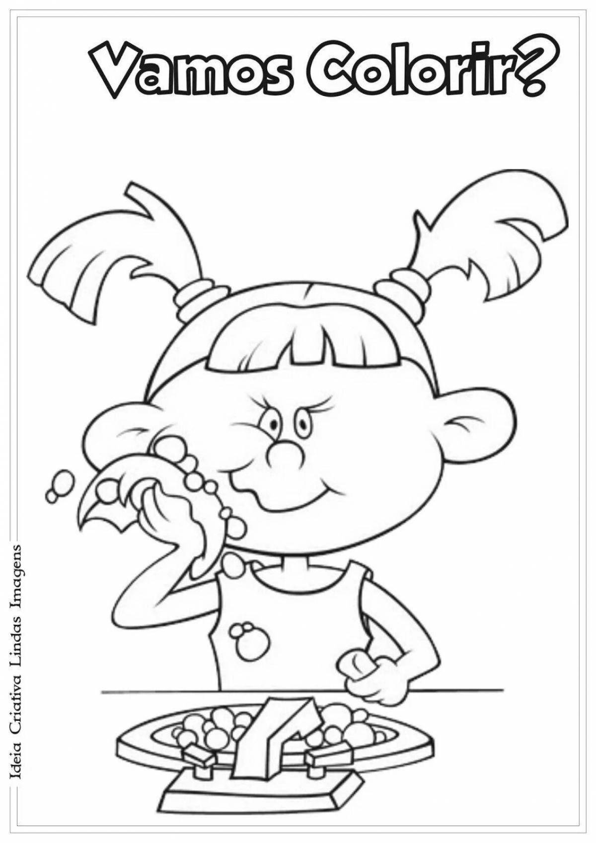 Fun table manners coloring page